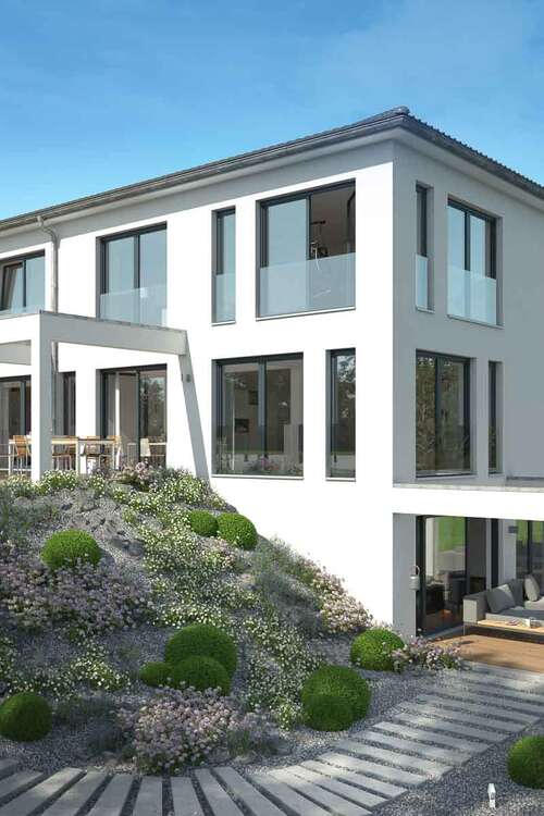 Moderne Architektur am Hang von MKM Traumhäuser